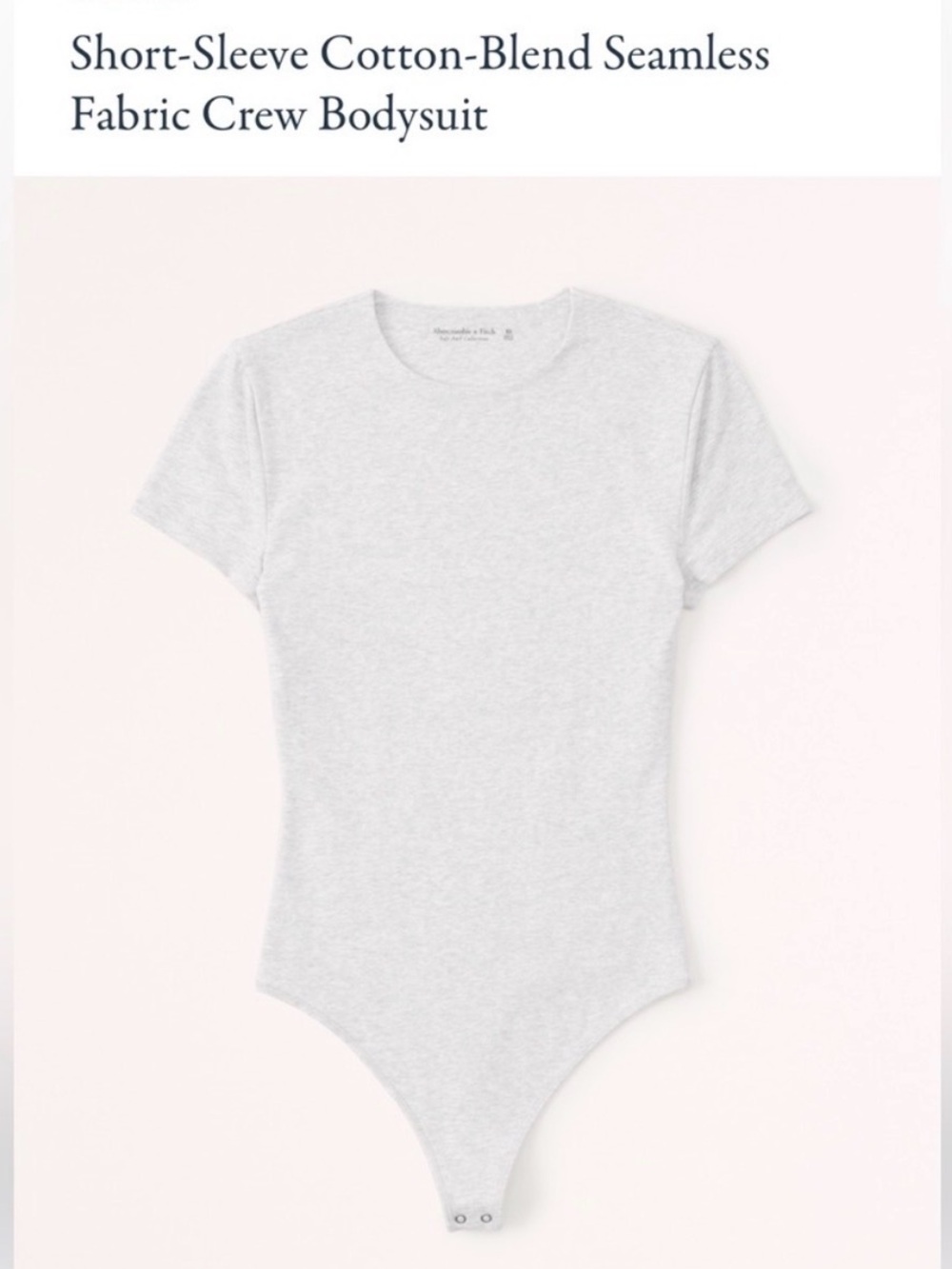 NWT Abercrombie & Fitch Short Sleeve Cotton Blend Seamless Crew Bodysuit XXS T
